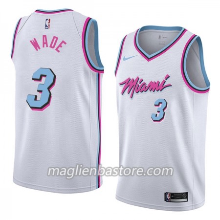 Maglia NBA Miami Heat Dwyane Wade 3 Nike City Edition Swingman - Uomo